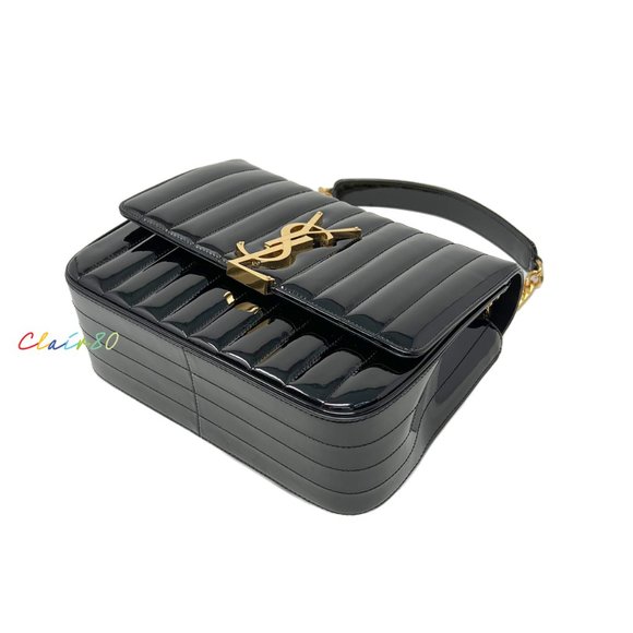 Saint Laurent Large Vicky Patent Leather Shoulder Bag - Picture 5 of 10